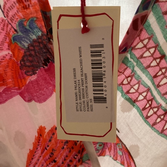 Banjanan Palak Dress Tropical Bird Print XS NEW Birdie Print White Dobby Revolve - Picture 13 of 14